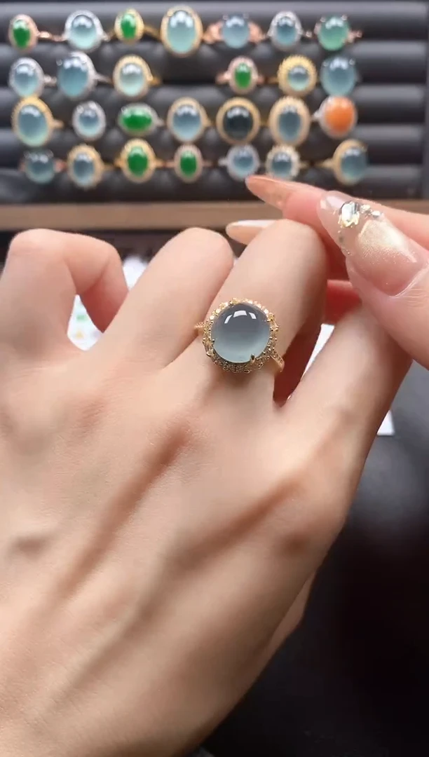 银S925镶嵌戒指翡翠51151