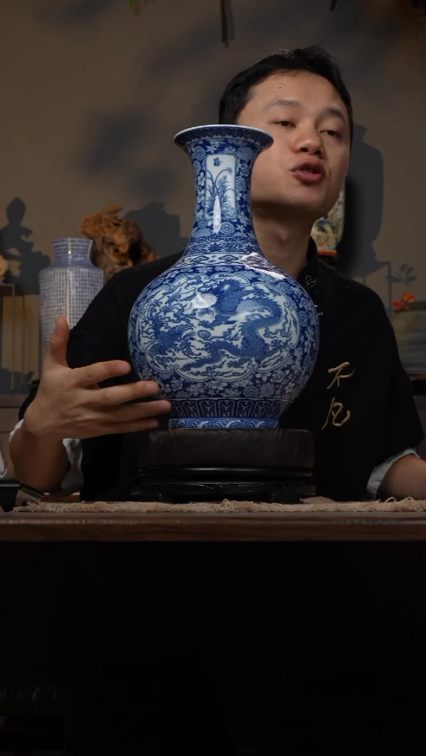 摆件WN问泥景德镇陶瓷花瓶摆件