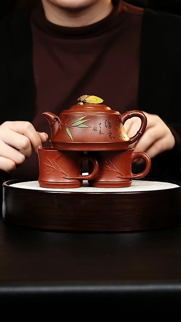 茶壶紫砂柱础壶