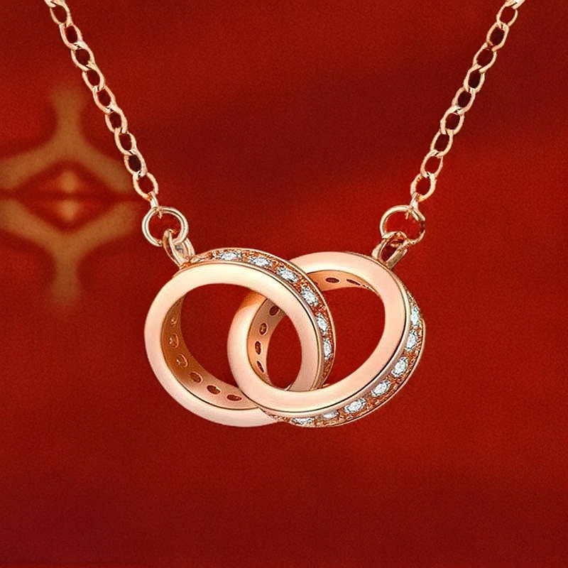 铜合金项链 17号 铜合金 环环相扣轻奢项链百搭