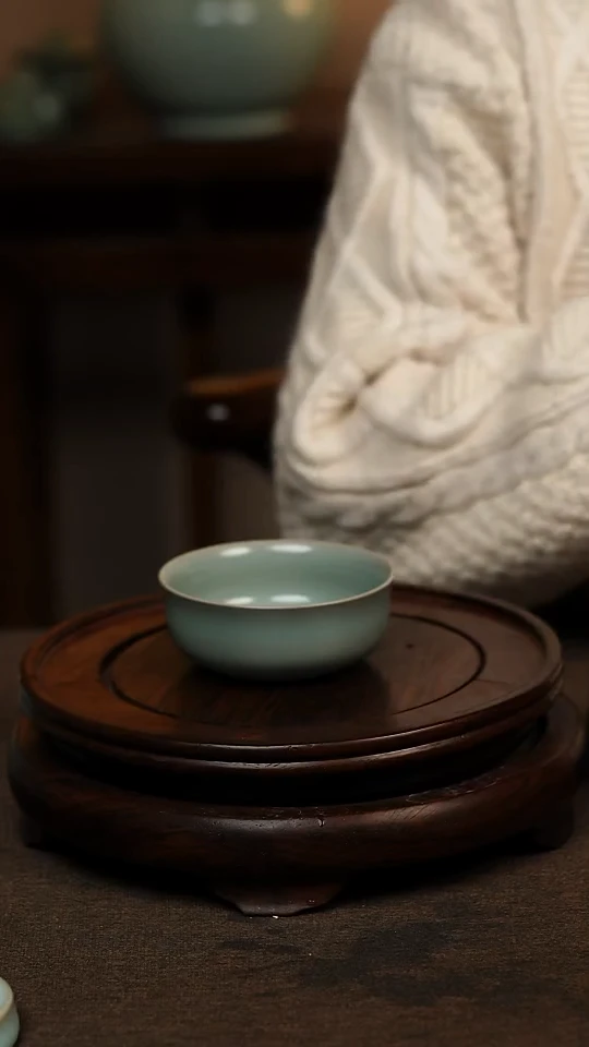 瓷片仿古天青全手工普洱杯80ml 一级不带礼盒