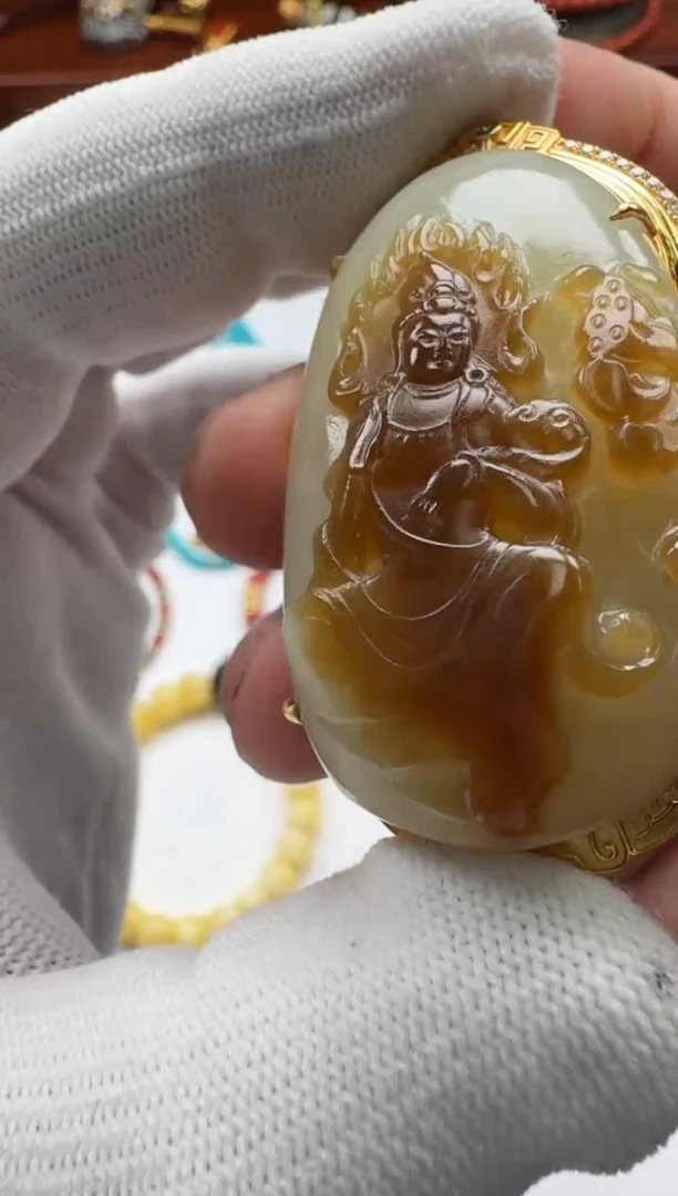 【闪购商品】和田玉（子料）配饰配饰18K金镶嵌配饰配饰