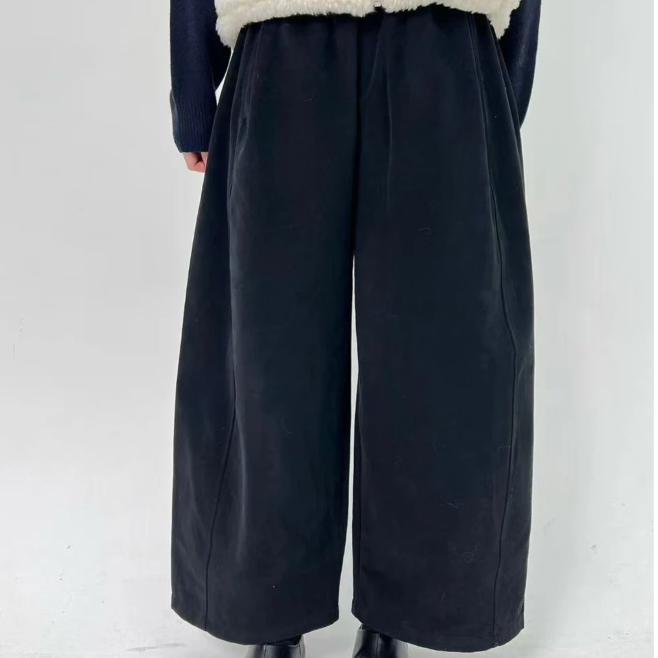 韩国进口九分日系棉布全松紧腰裤子