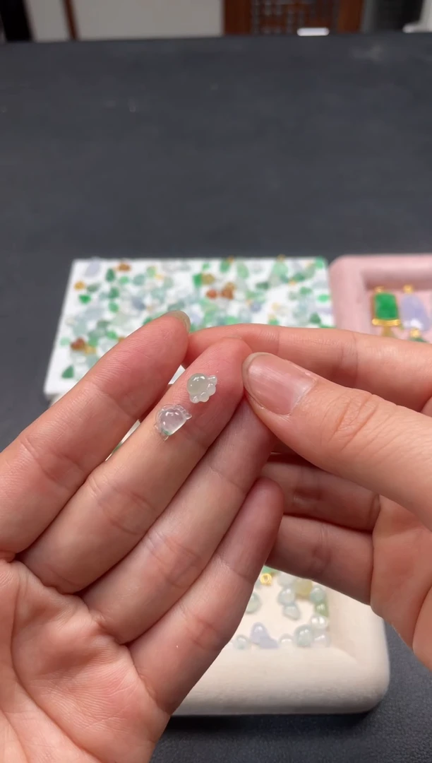 翡翠银S925镶嵌吊坠(不含链)2个502