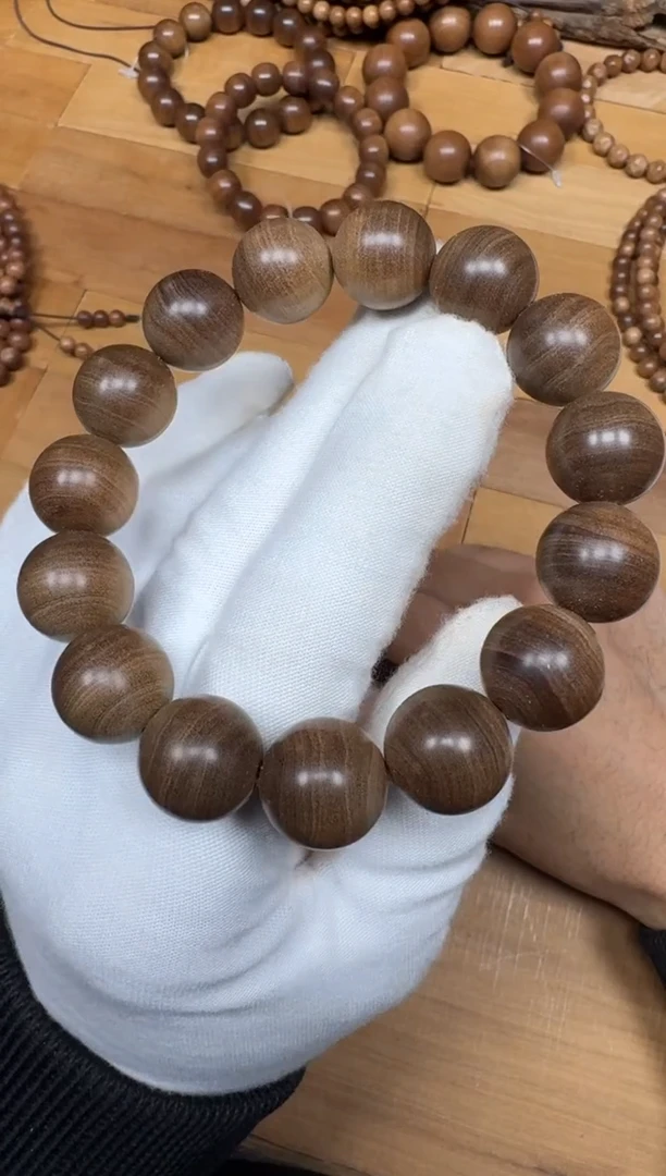 檀香木手串/手链老山檀香阴沉1.5单圈横纹黑肉