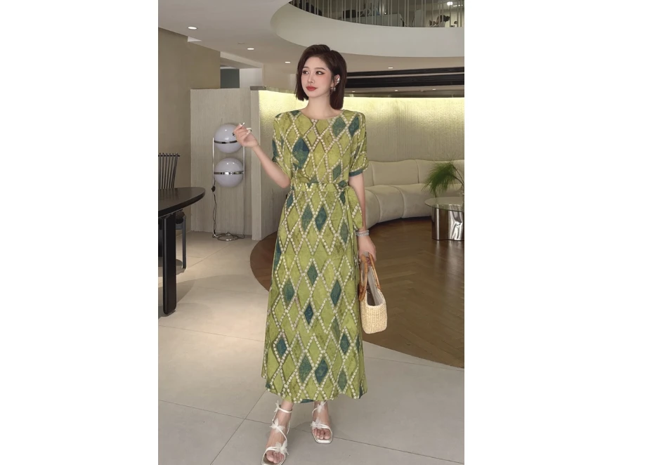 25589度假风连衣裙套头