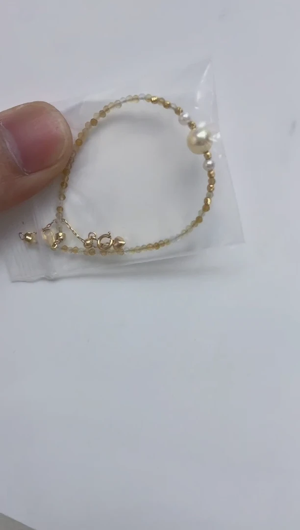 银S925镶嵌手链海水珍珠