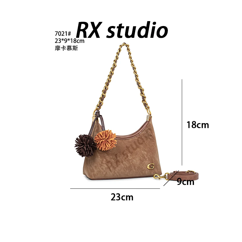 【南沙瑞熙】QYX-7021-摩卡慕斯-轻奢小众设计感时尚百搭女士包包