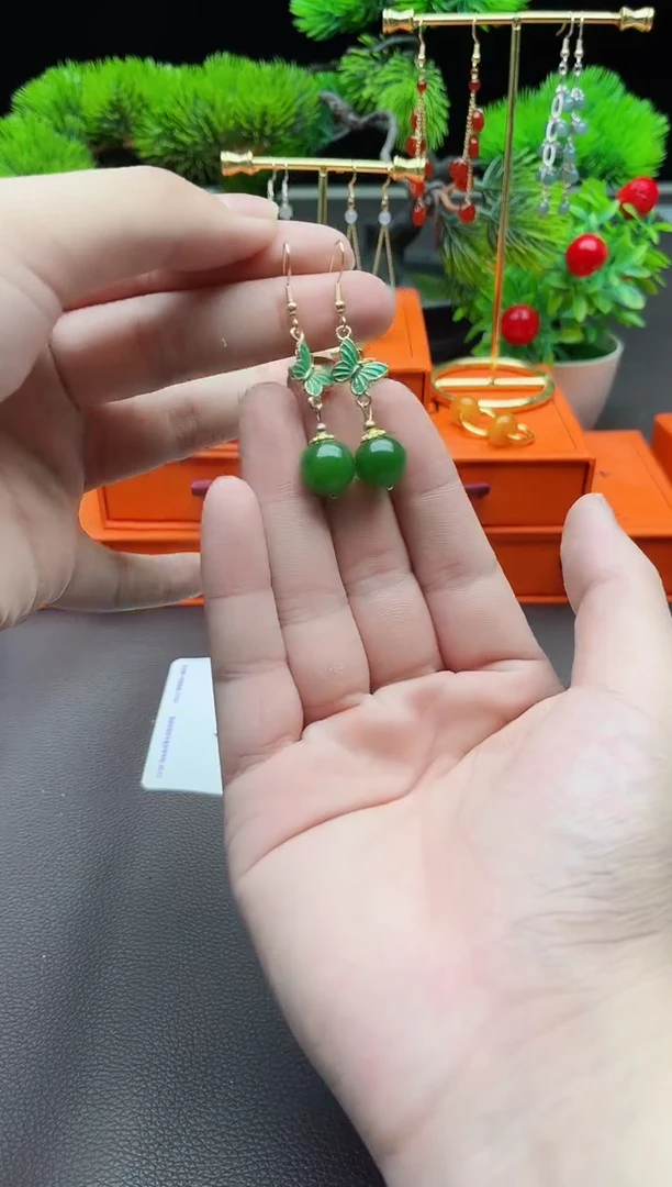 玛瑙/玉髓耳饰银S925镶嵌436