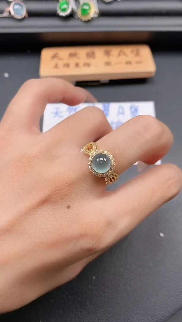 银S925镶嵌戒指翡翠1111