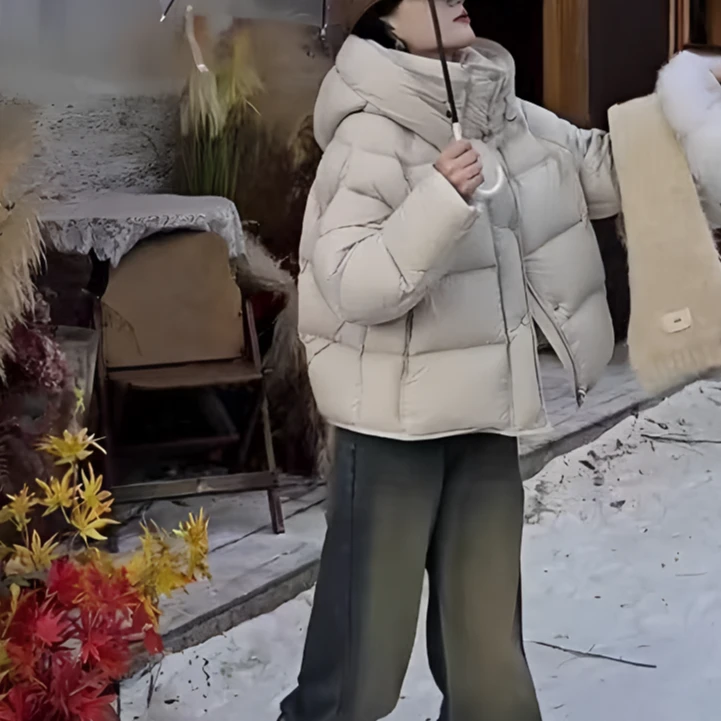 高档泡芙加厚保暖韩系简约新款气质百搭面包服4969-1[XSLF]J