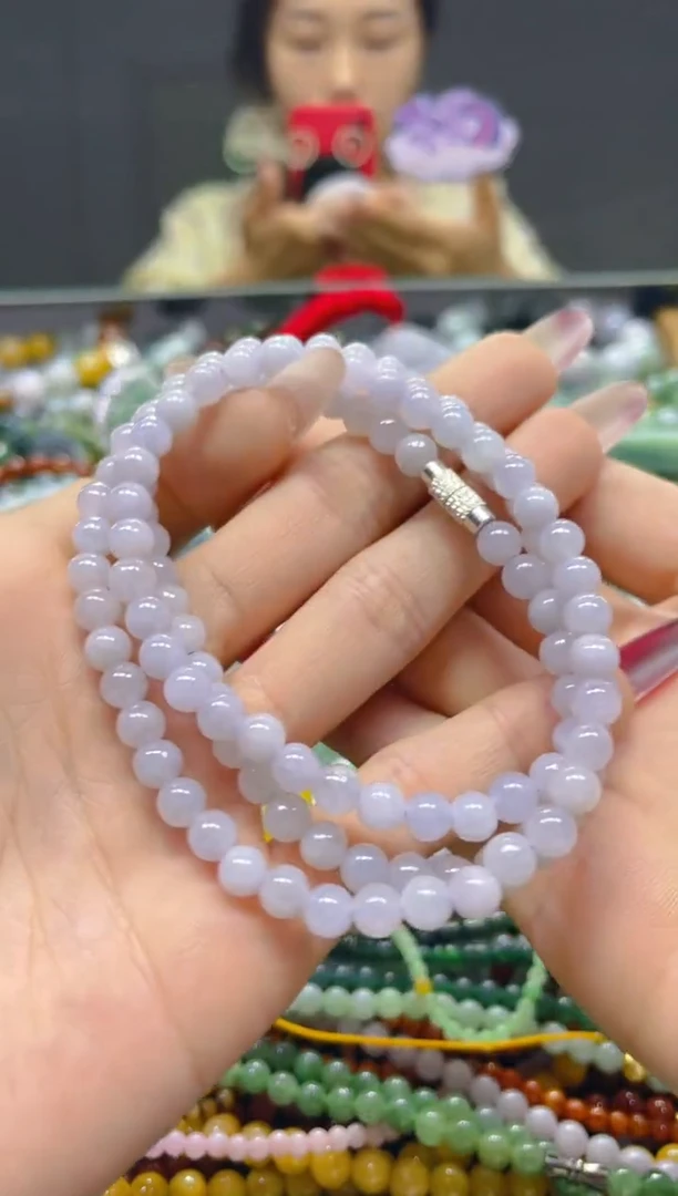 颈饰未镶嵌翡翠6MM/E/翡翠A货，一件也是批发价