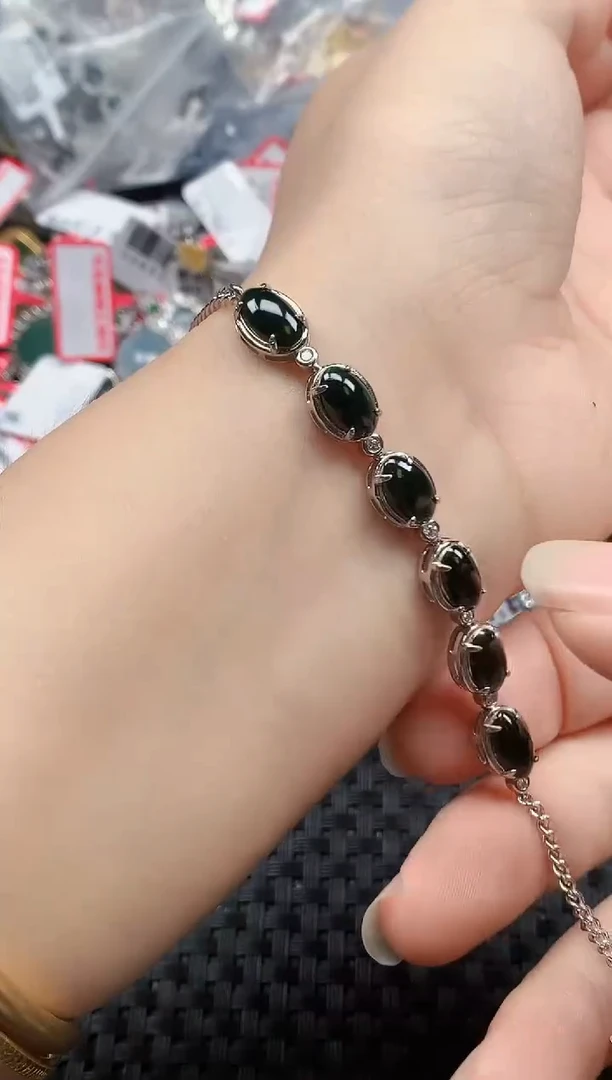银S925镶嵌戒指翡翠天然A货缅甸翡翠