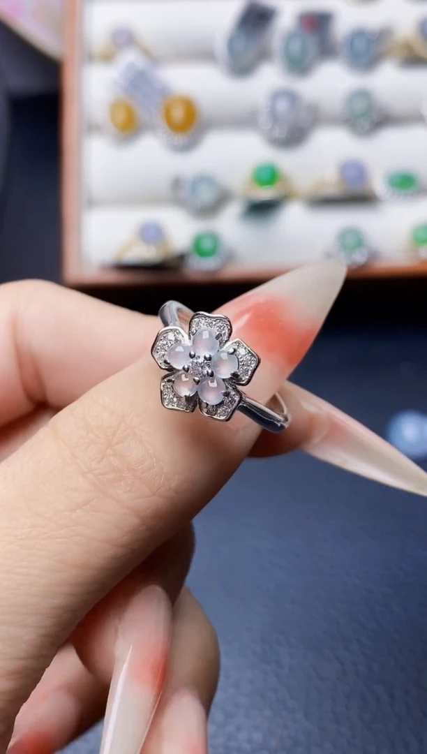 银S925镶嵌戒指翡翠0444