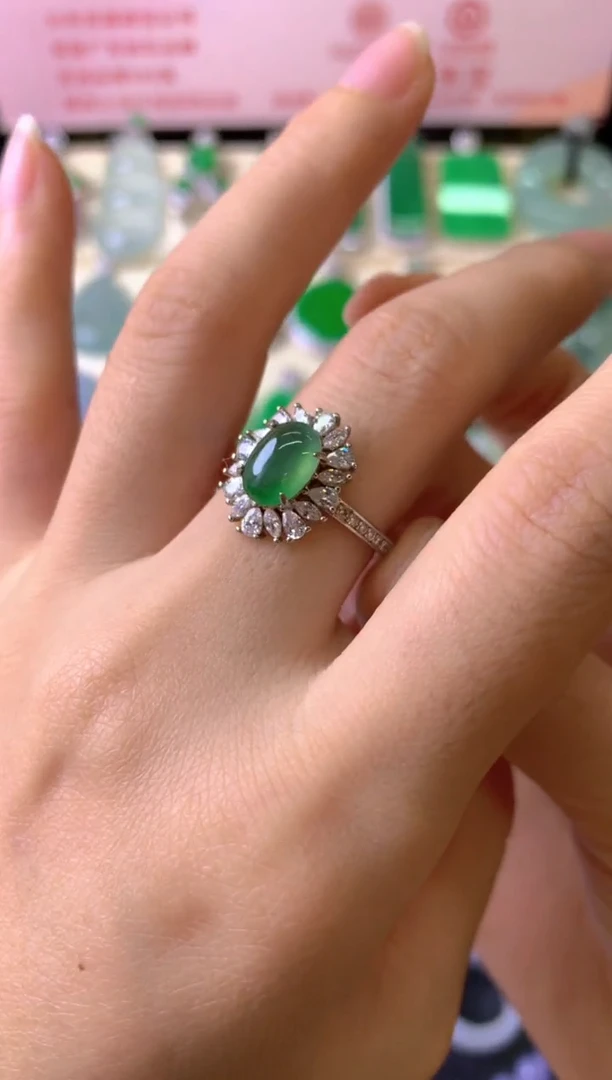 银S925镶嵌戒指翡翠兰****?戒指