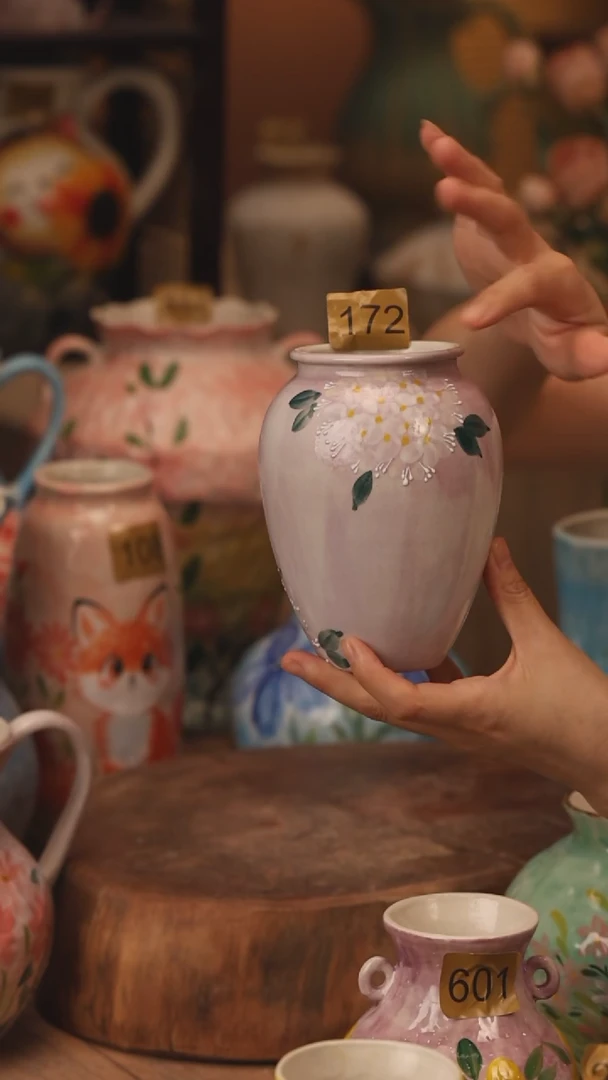 陶瓷172景德镇设计师手作花器摆件侘寂风