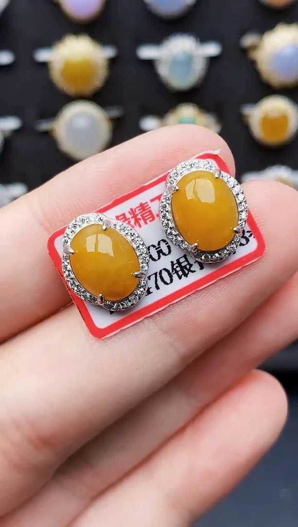 银S925镶嵌戒指翡翠4245