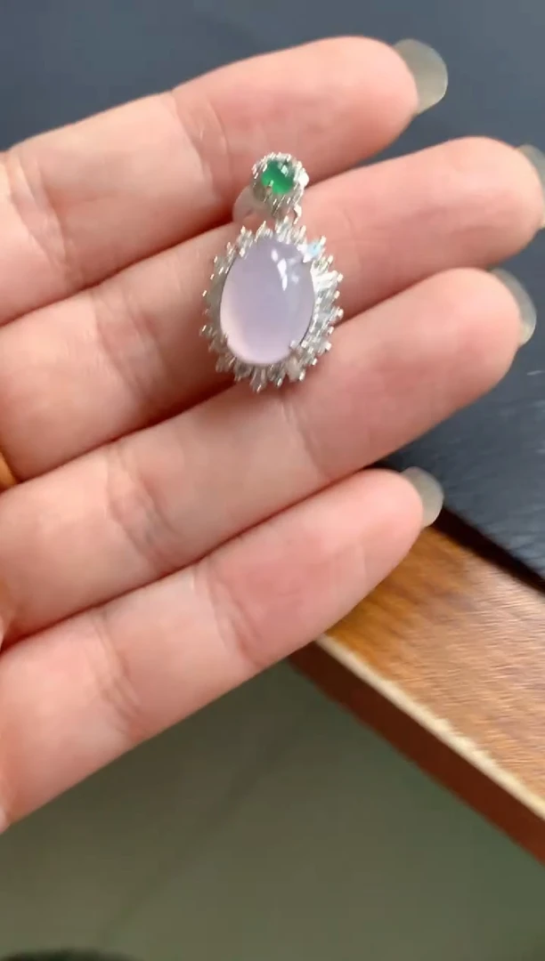 翡翠戒指银S925镶嵌天然A货缅甸翡翠