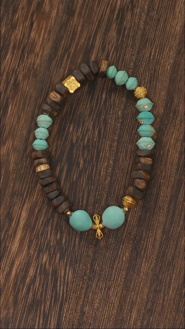 【闪购商品】绿松石手链18K金镶嵌1