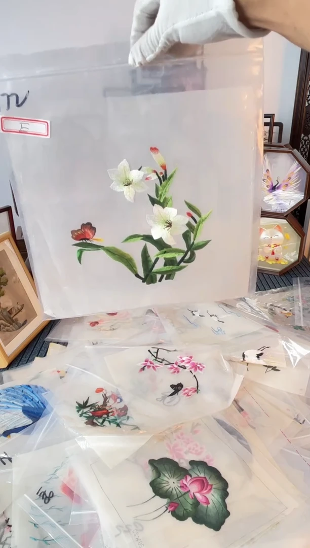 织绣纯手工苏绣双面绣绣布172