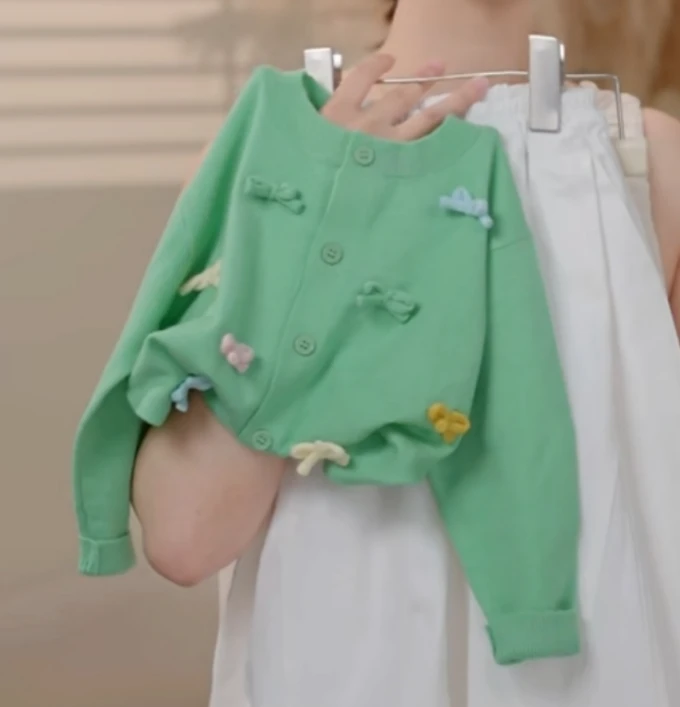 【现货】2025秋季韩版女童彩色蝴蝶结针织衫25329A