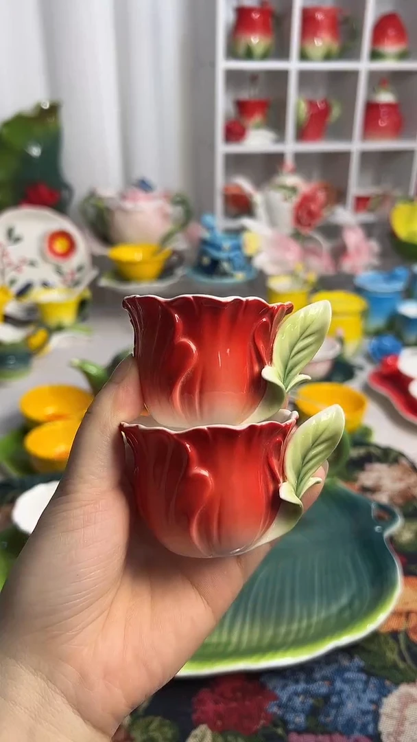 瓷玫瑰花杯子，，，，，