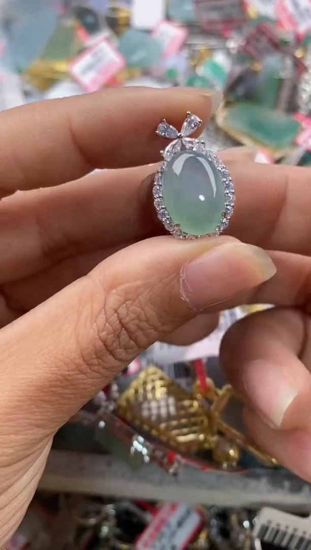 银S925镶嵌戒指翡翠1010---6