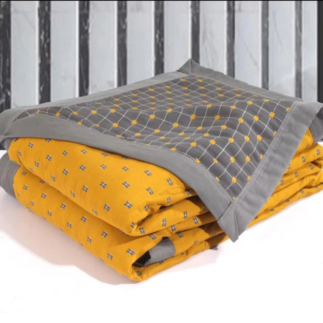 【床盖-满天星-灰】200*230CM可铺可盖多层棉纱布亲肤通用床盖