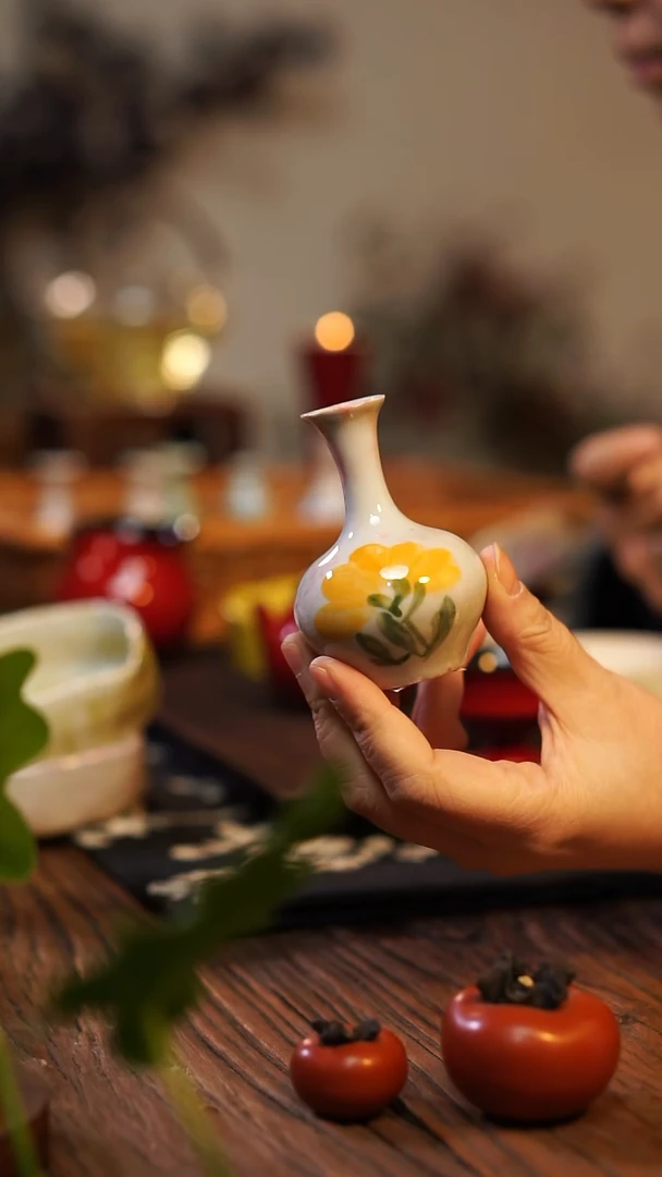 【闪购商品】茶间小欢喜 景德镇小花瓶