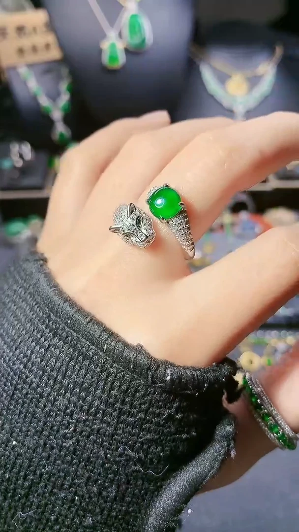 【闪购商品】翡翠戒指银S925镶嵌戒指