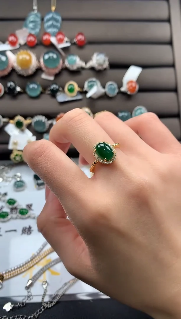 【闪购商品】翡翠戒指银S925镶嵌31231231
