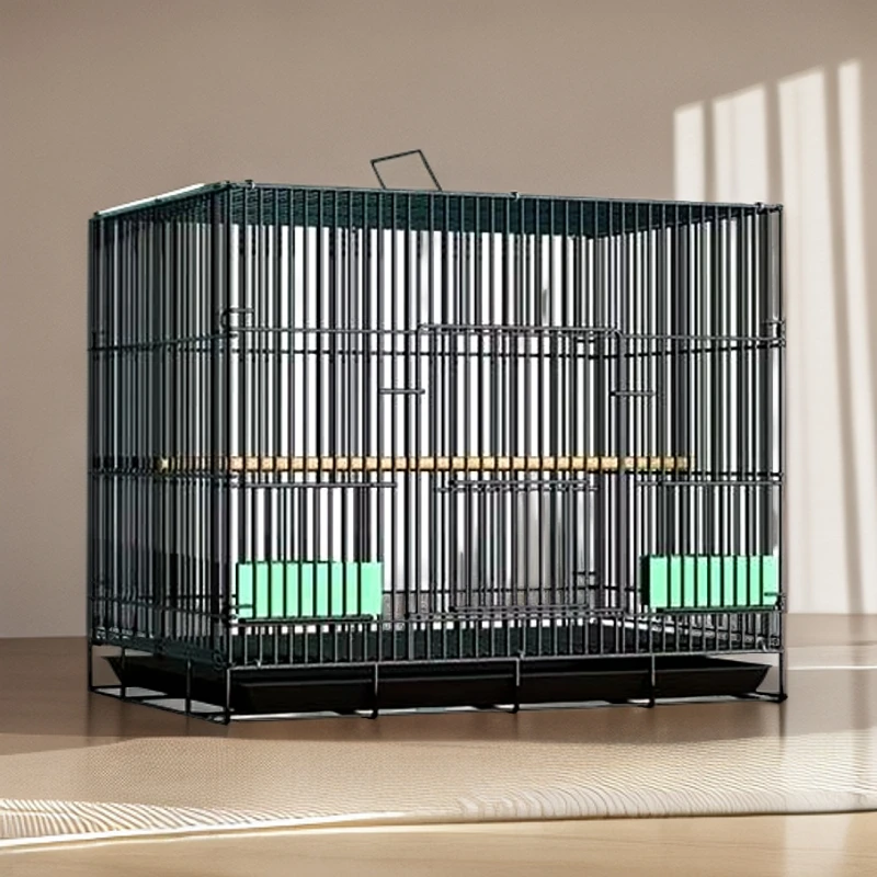 【适用2-4只】黑色虎皮鹦鹉鸟笼 家用别墅鸟笼 大空间