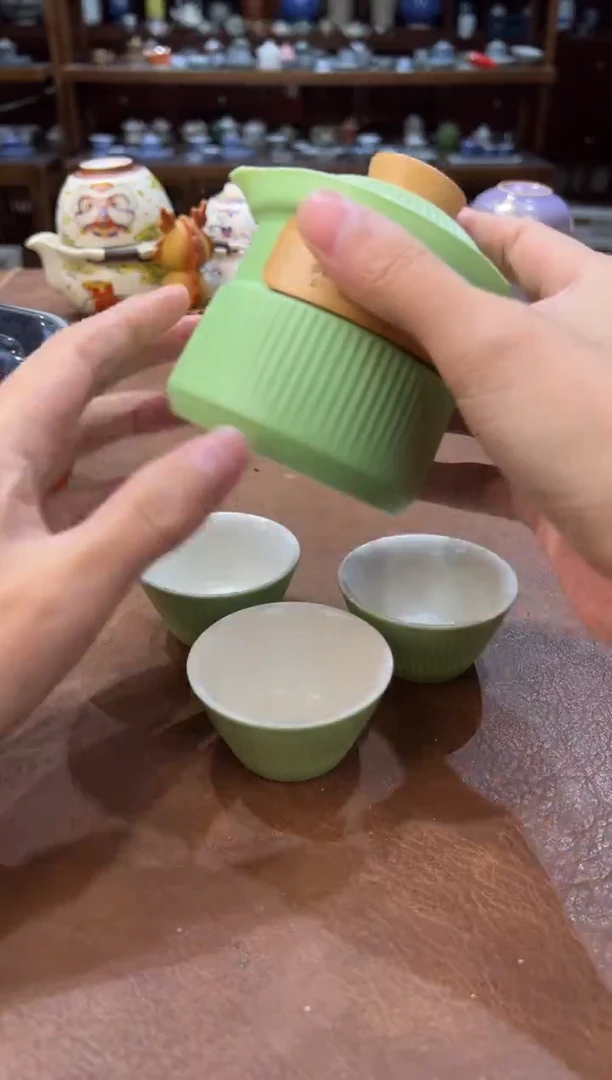 真的很便宜超好看会开片的旅行茶具