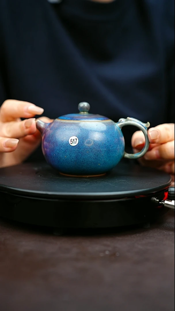 517#原矿钧瓷炉钧釉西施壶