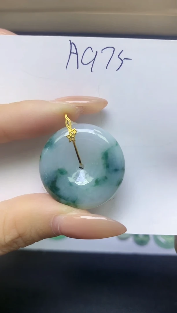 颈饰18K金镶嵌翡翠天然缅甸A货翡翠百元以上9元证书费自理