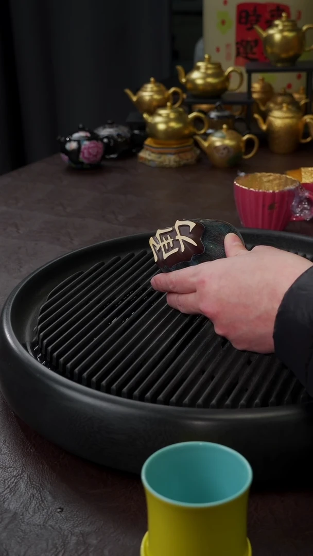 【闪购商品】杯【宜景窑天目釉鎏金】勇