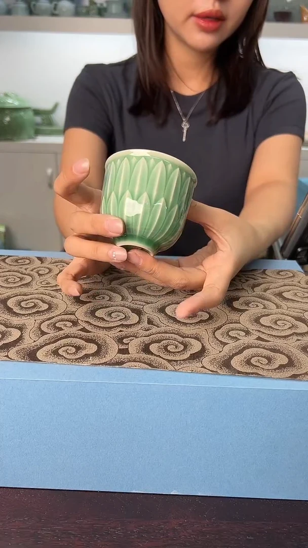 龙泉云间青瓷小米茶器