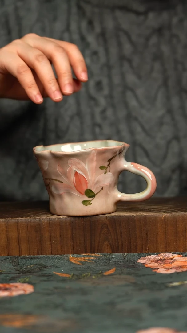 杯釉下彩手工手绘同款陶器