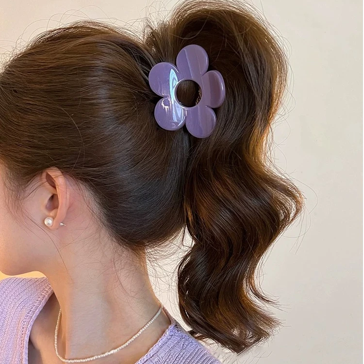 840-清冷气质花朵抓夹女高级感2025新款夹子发量少鲨鱼夹头饰