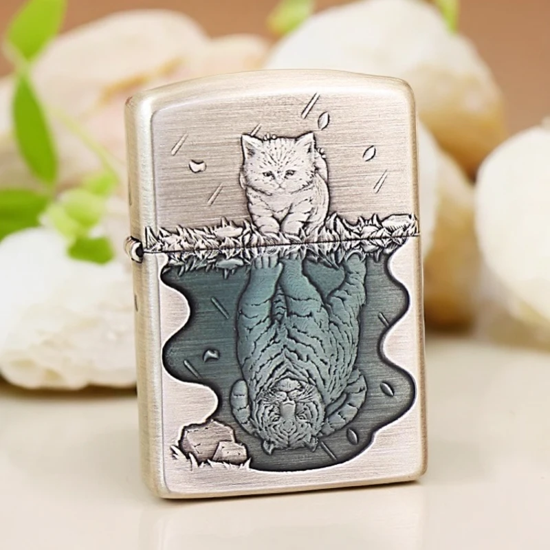 zippo打火机正品162盔甲熏银心有猛虎男士礼物打火机DY99