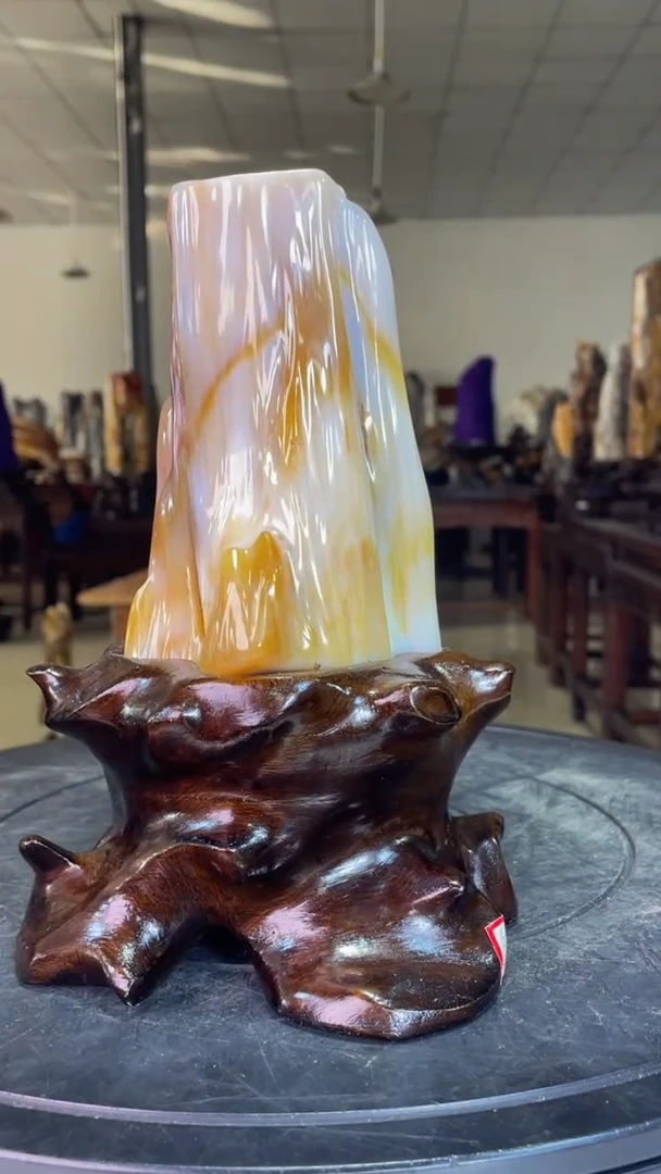 未镶嵌珠宝奇石硅化玉高21