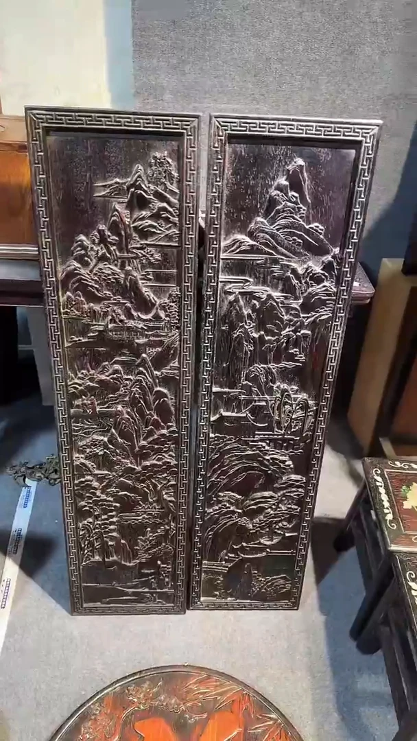 木紫檀拆件雕刻板以直播间实物为准微瑕老物件