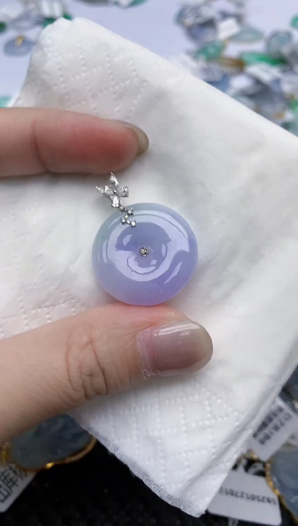 【闪购商品】翡翠颈饰18K金镶嵌天然翡翠A货