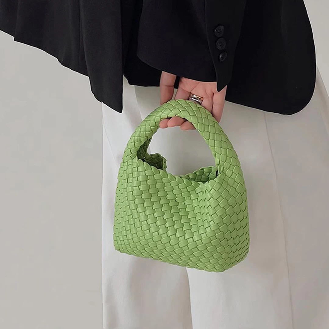 「AmTime」手工编织包包女25新款百搭mini手提包迷你单肩斜挎水桶包