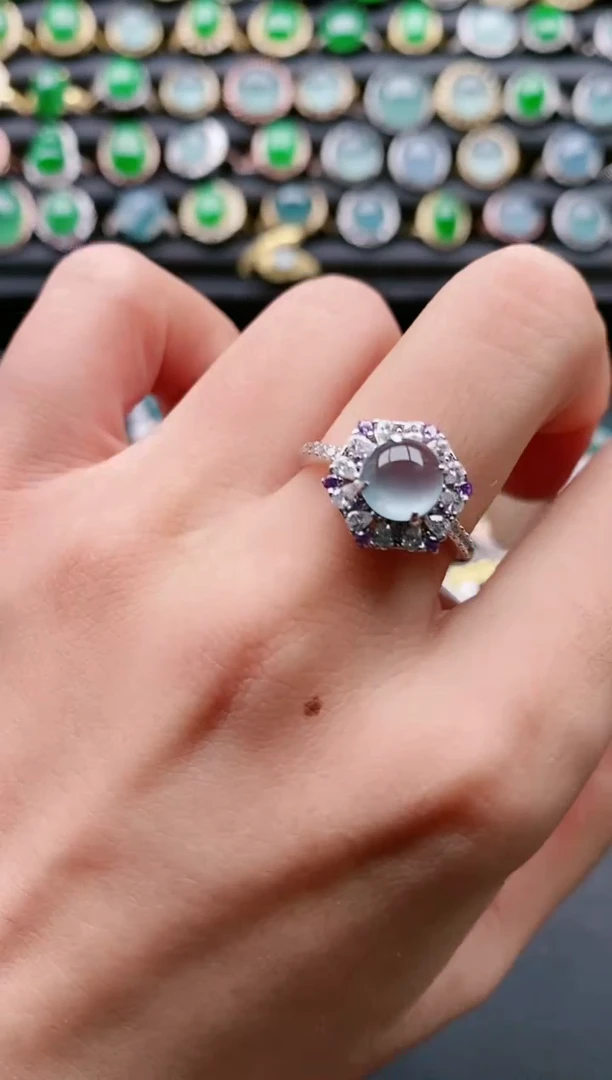 【闪购商品】翡翠戒指银S925镶嵌1111111