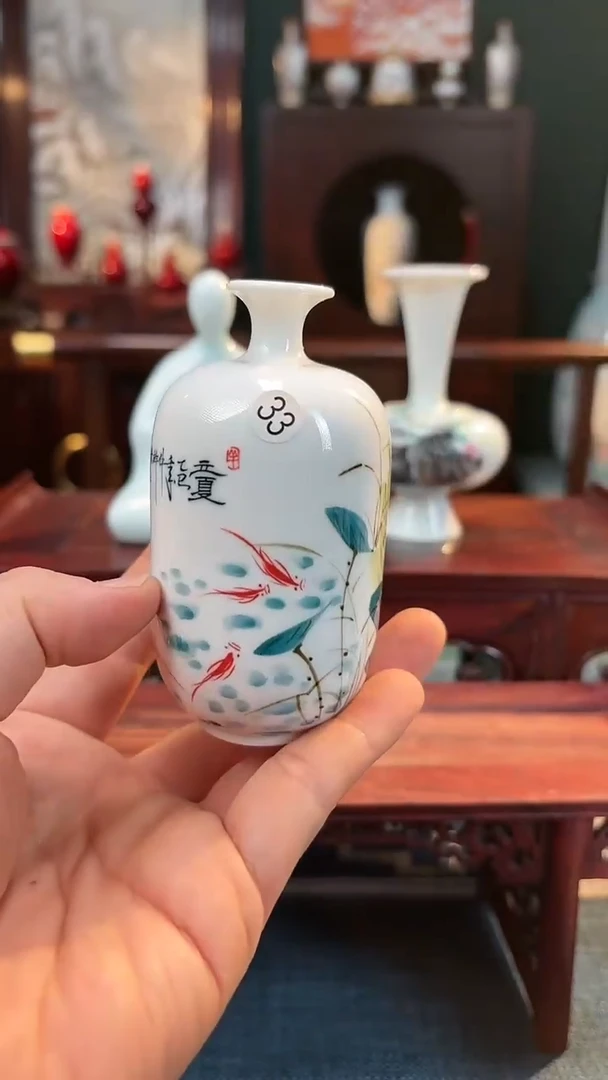 【闪购商品】摆件釉下五彩纯手工手绘原创瓷器