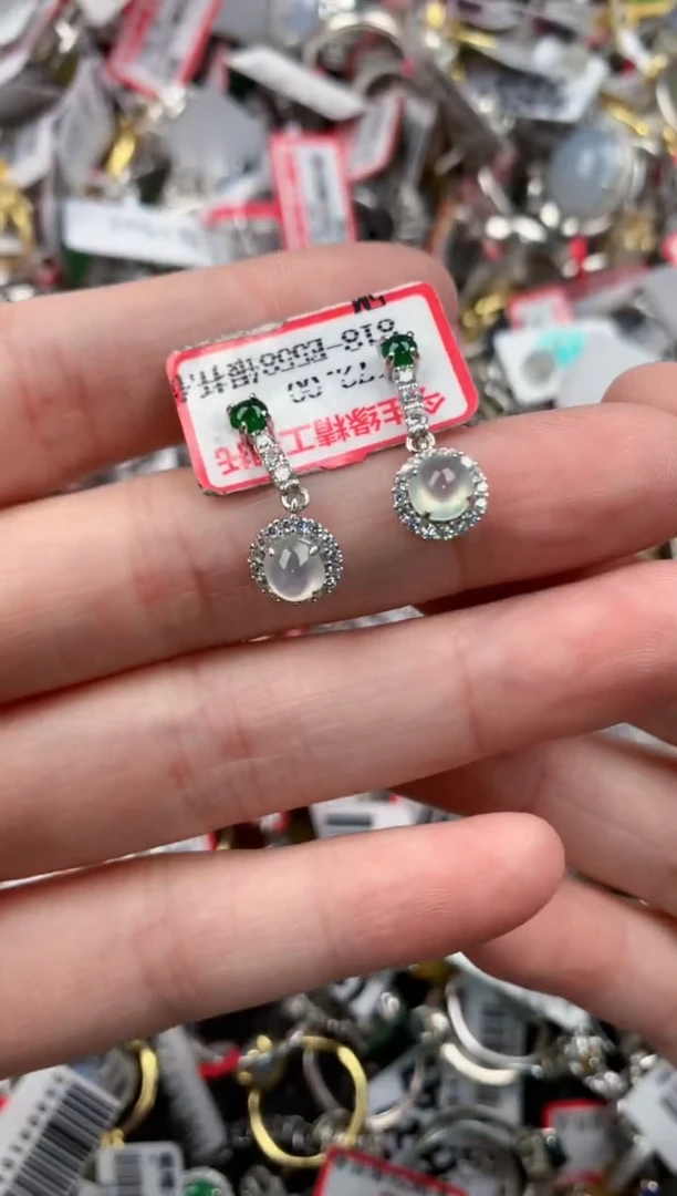 银S925镶嵌戒指翡翠555  7