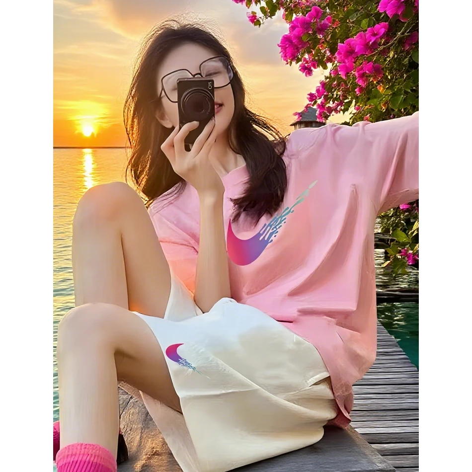 官方旗舰店奥特莱斯正品夏日情侣运动两件套女士休闲短袖T恤咏颖