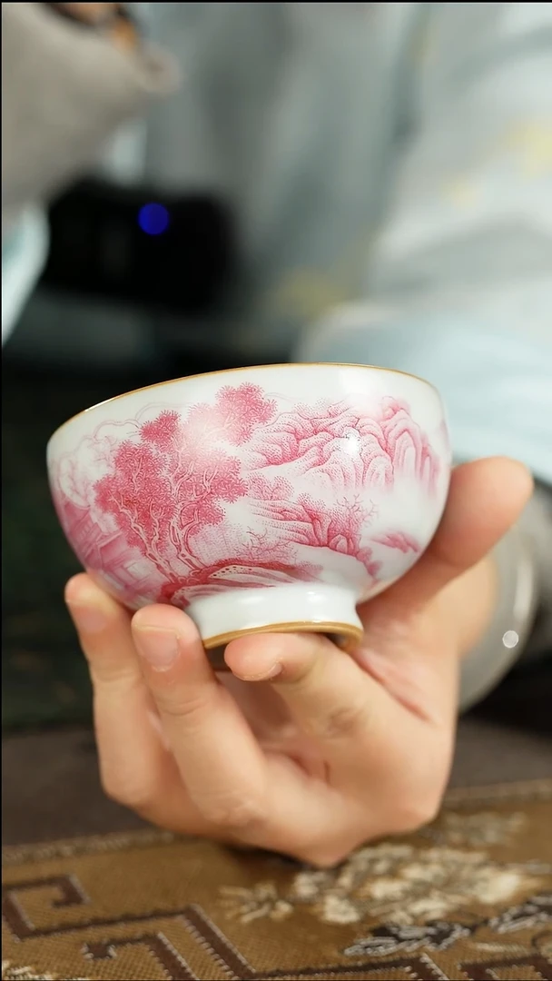 善窑厂汝窑玛瑙胭脂红主人杯