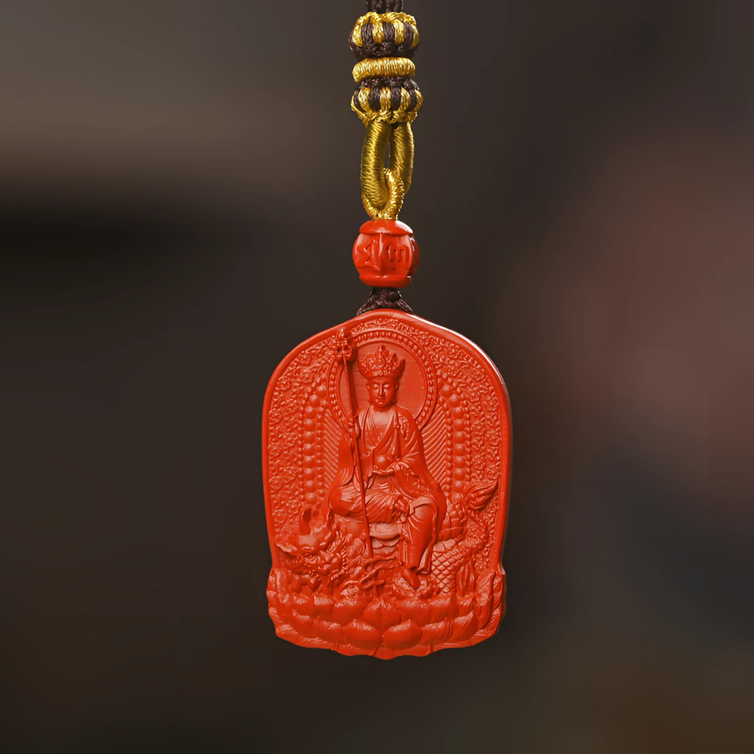 含辰砂工艺品M天然朱砂【地藏菩萨吊坠】高含量朱砂吊坠男女款朱砂